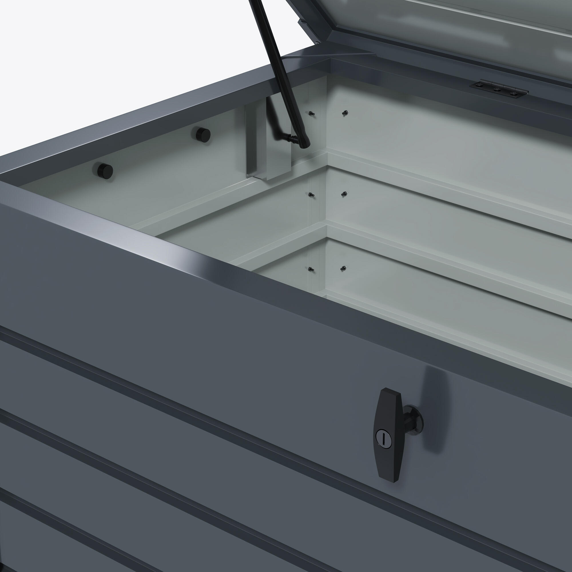 Baúl de Exterior Outsunny 120x62x66 cm Gris Oscuro 4/7