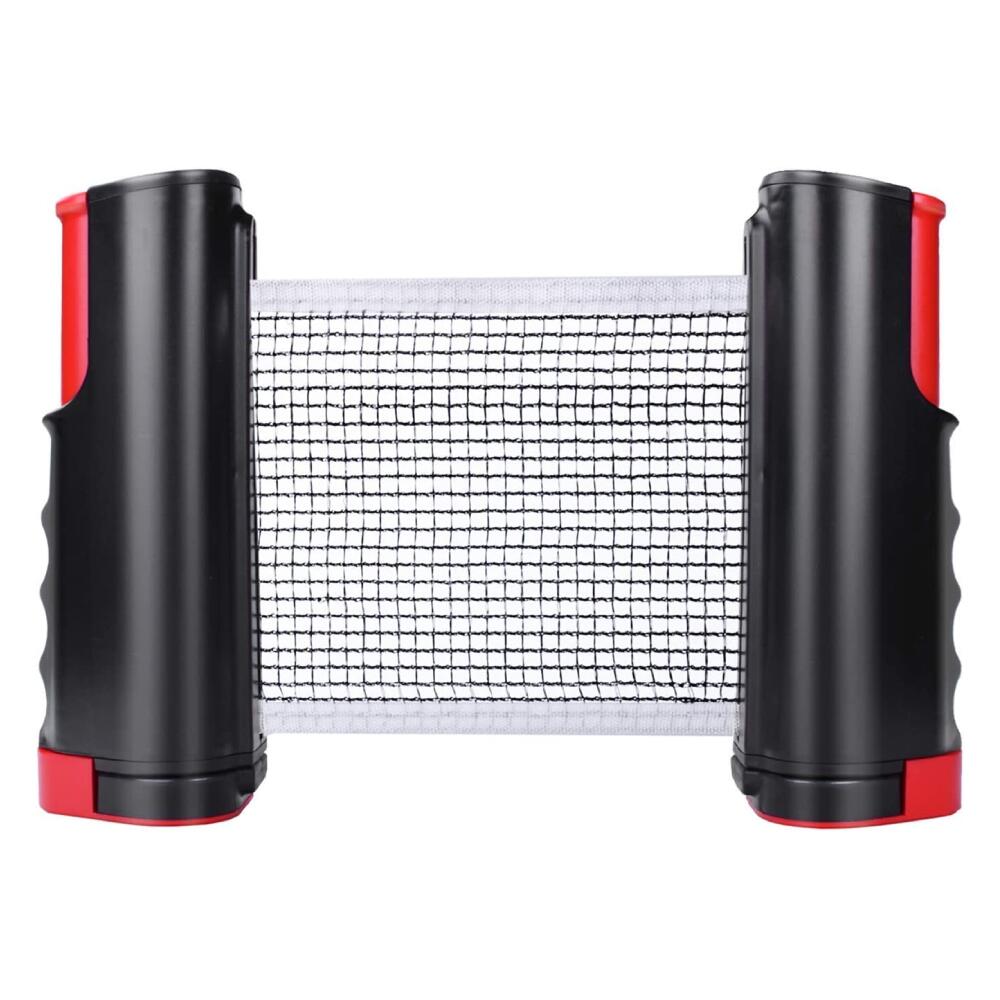 Devessport - Set poste red de ping pong retráctical ajustable Negro/Rojo 2 palas 2/5