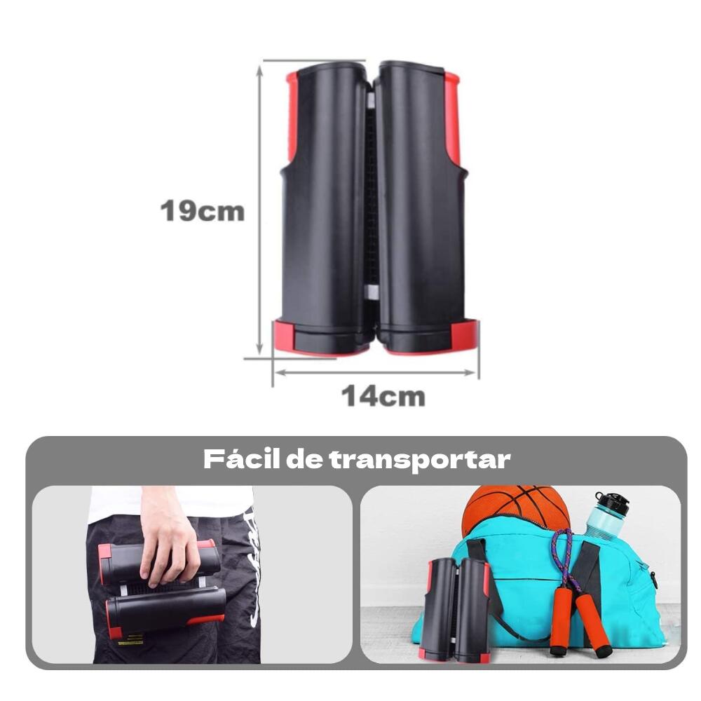 Devessport - Set poste red de ping pong retráctical ajustable Negro/Rojo 2 palas 5/5