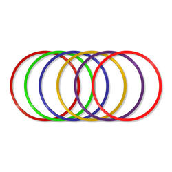 Set de cerceaux - Lot de 6 - Diamètre 36 cm - Cerceau de gymnastique- 6 coloris