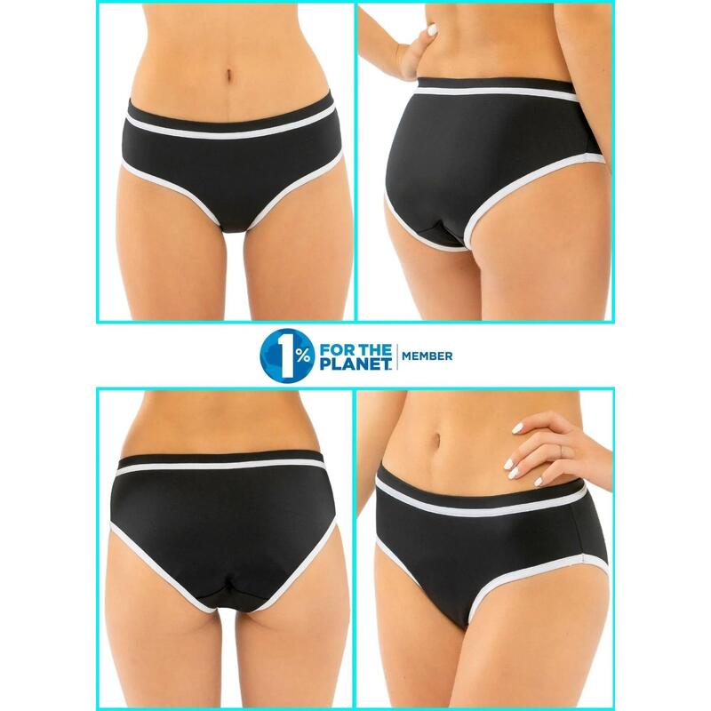Slip înot menstrual flux mediu Ava, negru