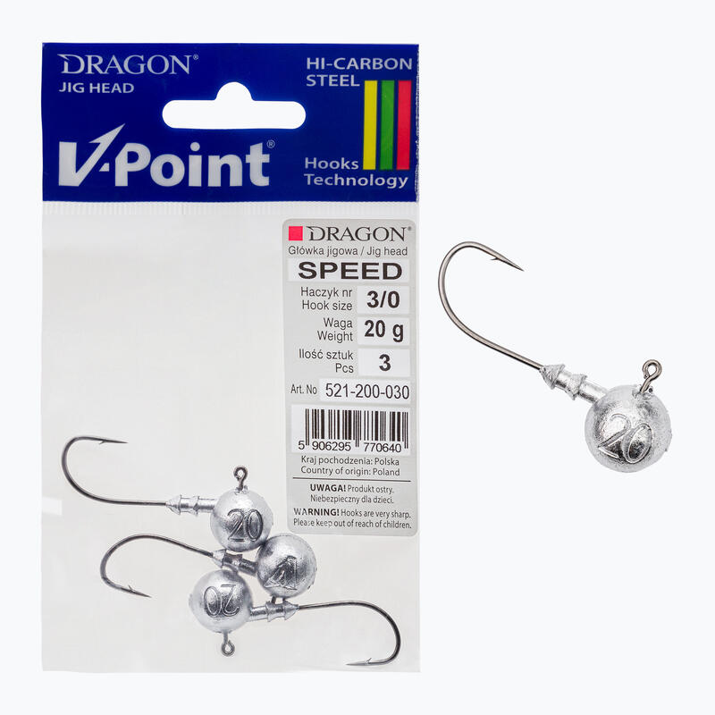 DRAGON V-Point Speed ​​Jig Head 20g 3uds.