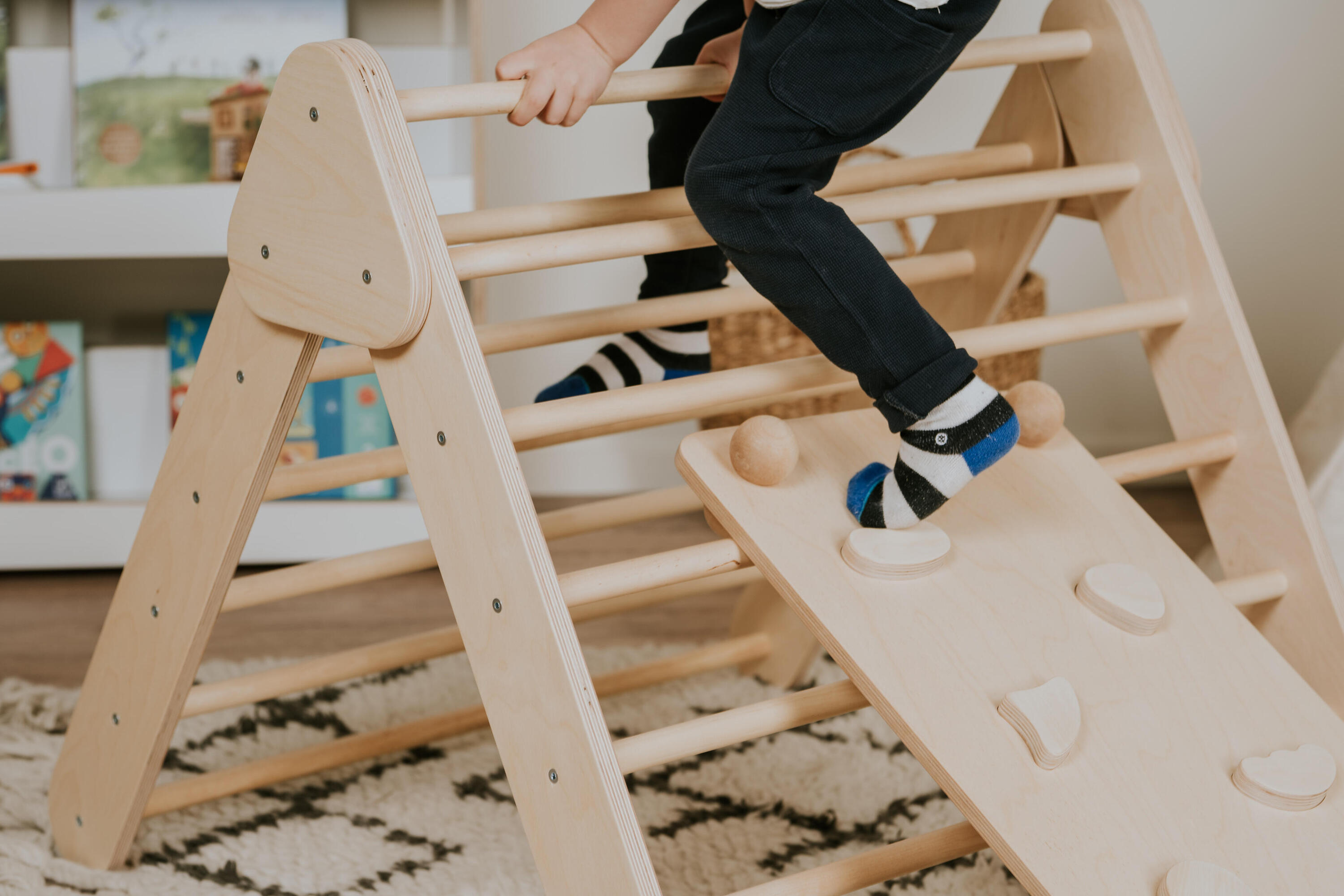 Zweedse Muur en Driehoek Klim Set 2in1, Montessori 6/8