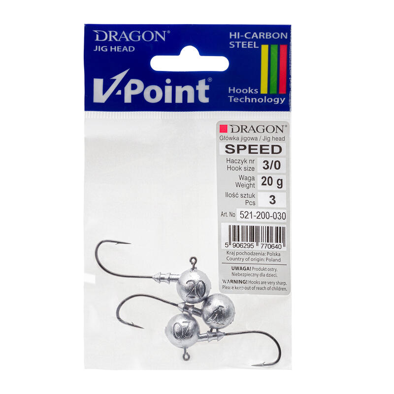 DRAGON Tête plombée V-Point Snelheid 20g 3 st.