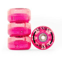 Roues Roller Quad Rio Roller Light Up Pack de 4 - 58mm - Rose