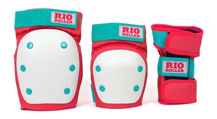 Rio Roller Triple Skate Protektoren Set - L - Red/Mint