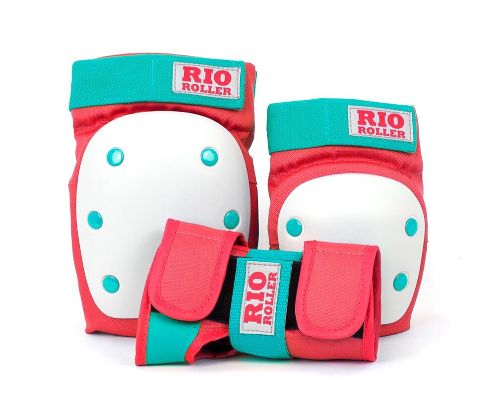 Rio Roller Triple Set Protezioni 3pz - S - Red/Mint 2/7