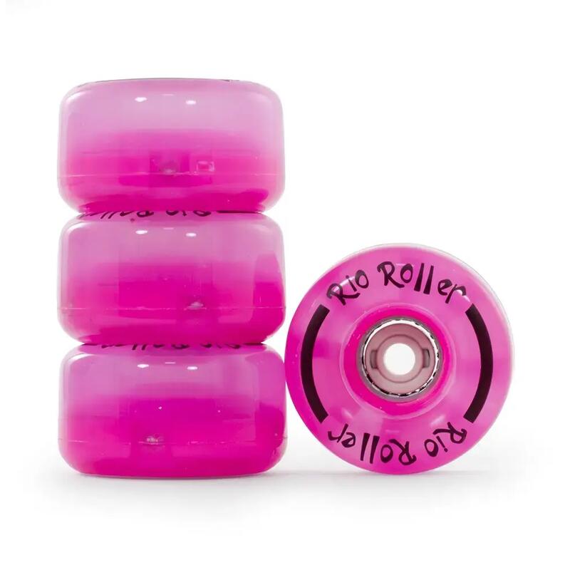 Rio Roller Light Up Roți Role Quad Pachet 4 buc - 58mm - Pink Frost
