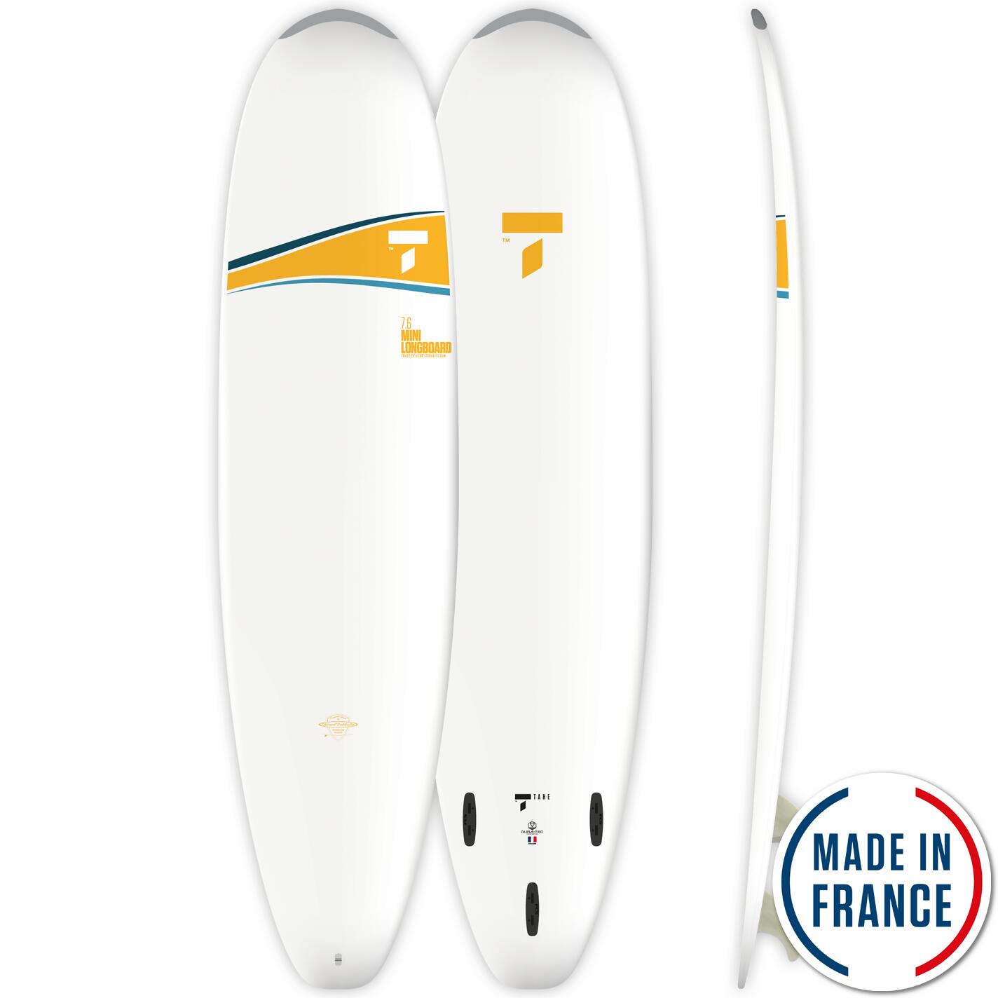 Surf Rigide 7'6" Mini Longboard - Livré Avec 3 Ailerons Fcs