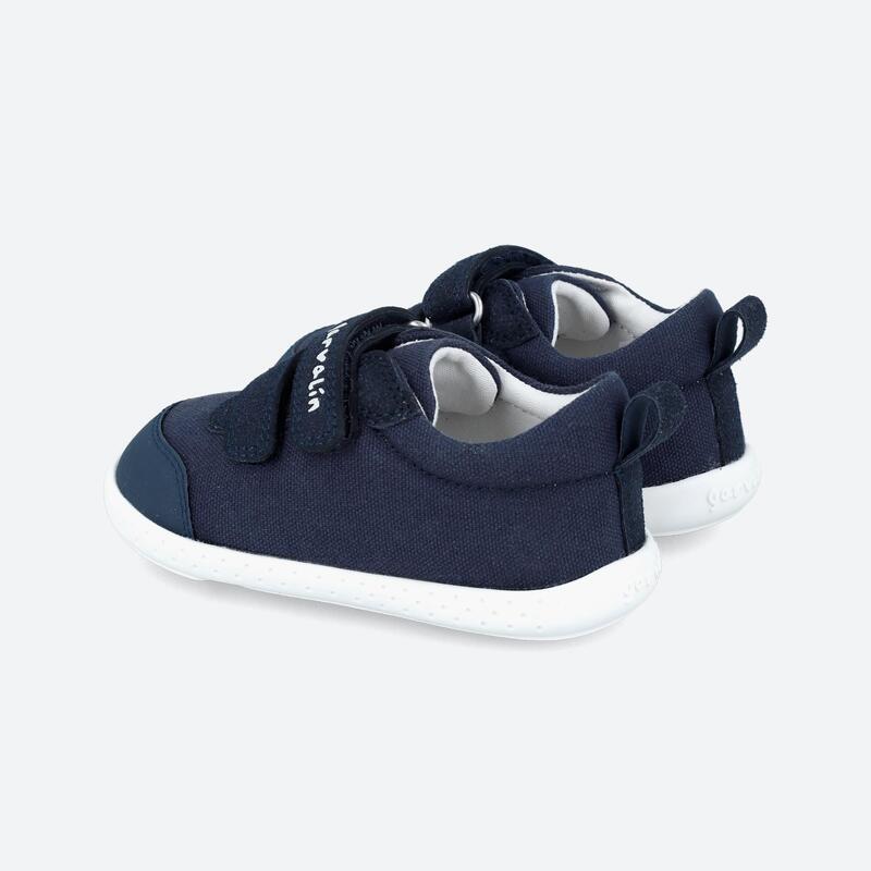 Zapatillas Bebé lona Garvalin Azul Marino Velcro