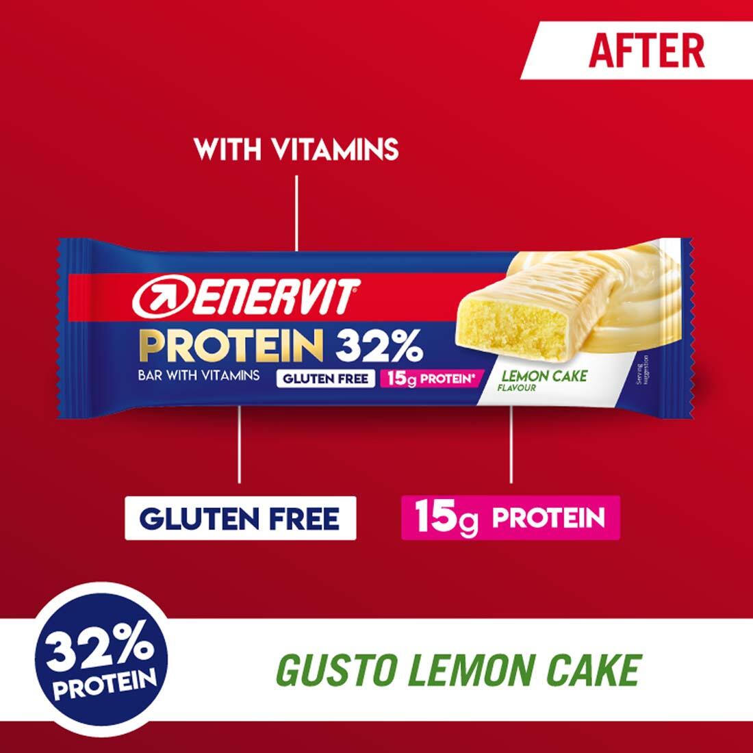 BARRA ENERVIT SPORT PROTEÍNA 32% 48gr BOLO DE LIMÃO 2/3