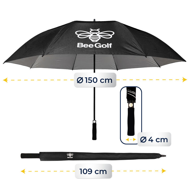 Parapluie de Golf - Grande taille - Noir