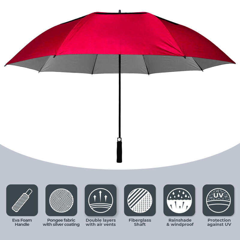 Guarda-chuva de golfe - Grande - Vermelho Borgonha
