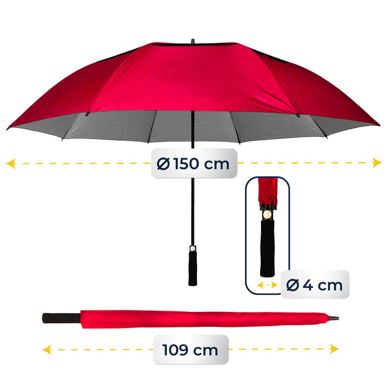 Parapluie de Golf -XXL- Rouge Bordeaux