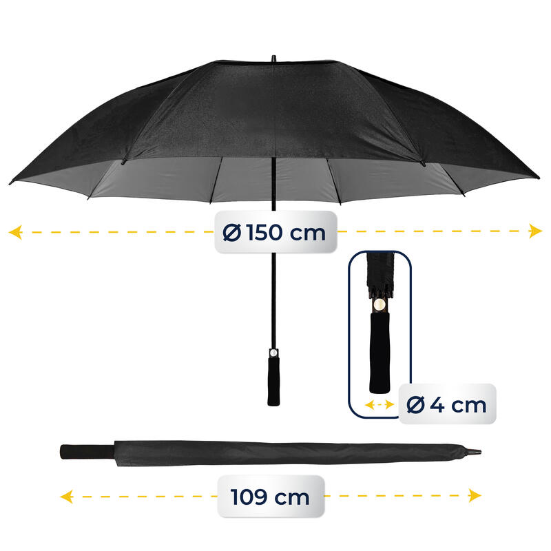 Parapluie de Golf - Grande taille - Noir