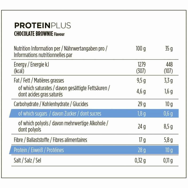 Powerbar Protein Plus Low Sugar Chocolate Brownie 16x35g - High Protein Riegel