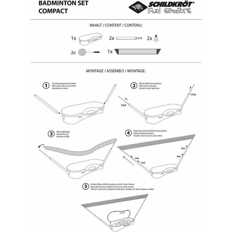 Schildkrot Set da badminton con rete Compact 4/6