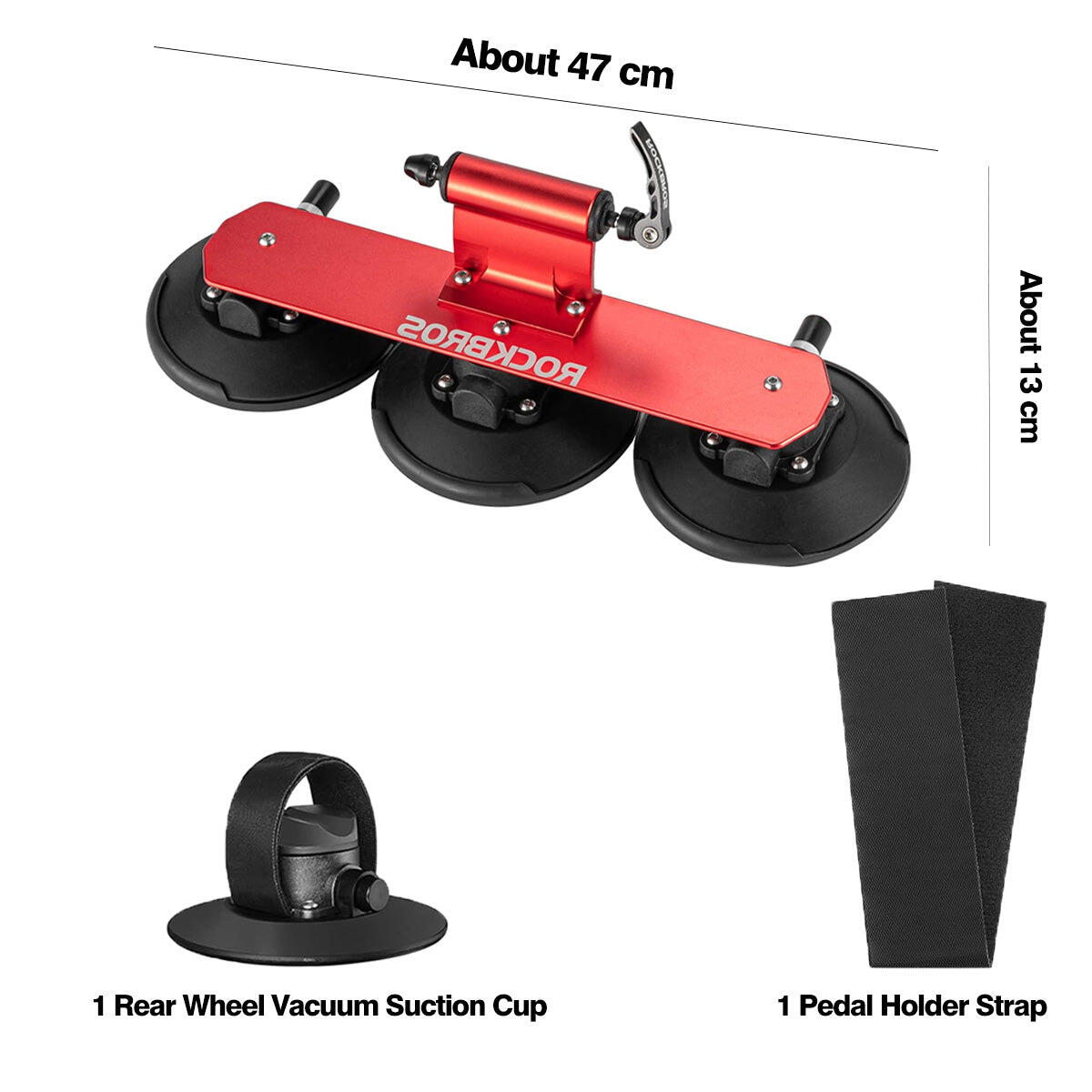 Dakfietsendrager met zuignapbevestiging voor 1 fietsen Rood 5/8