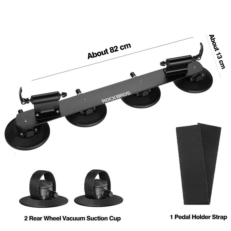Dakfietsendrager met zuignapbevestiging voor 2 fietsen Zwart