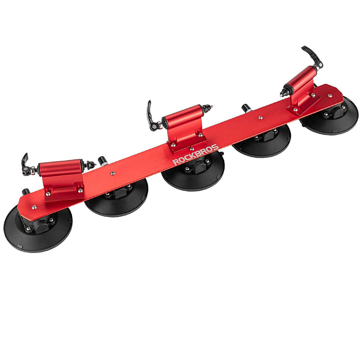ROCKBROS Dakfietsendrager met zuignapbevestiging voor 3 fietsen Rood