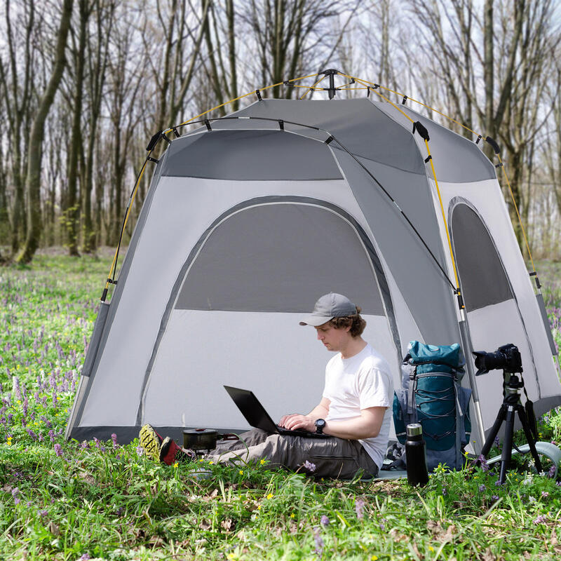 Outsunny Tenda de Campismo para 4 Pessoas Tenda de Campismo Pop UP