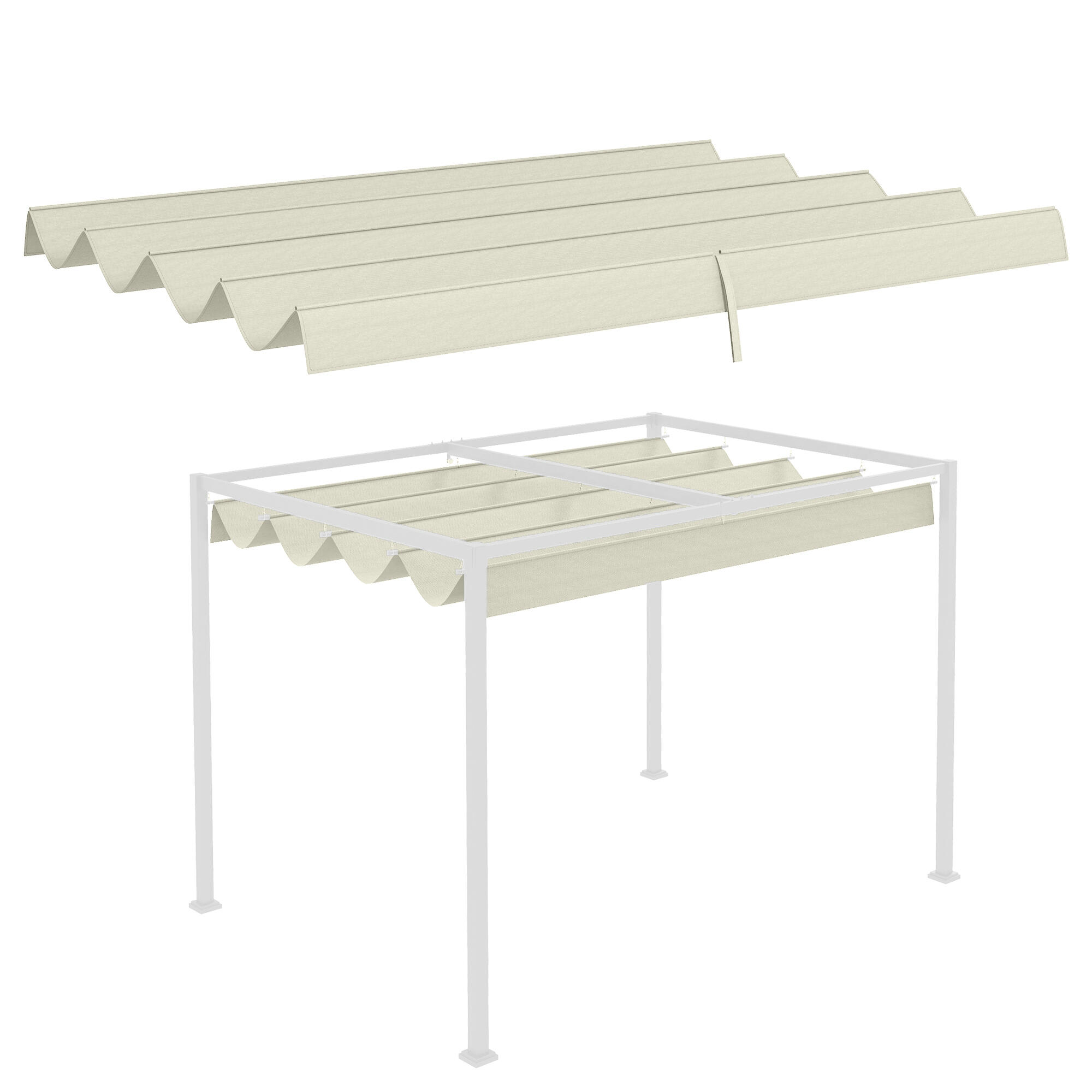 Outsunny Cobertura Para Pérgola 286X245 Cm Creme Bege da Decathlon
