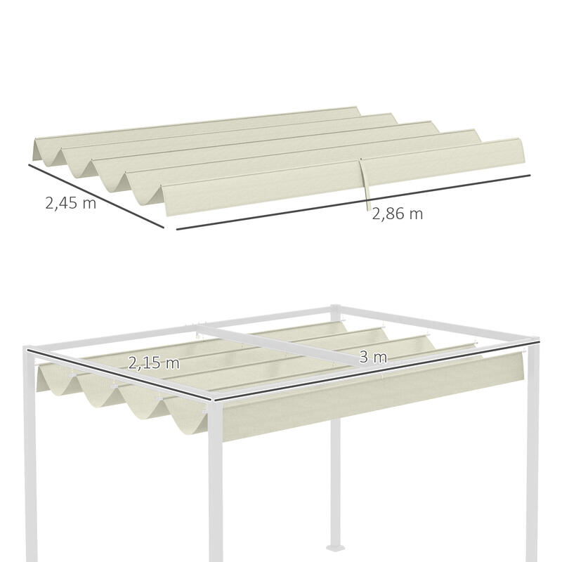 Outsunny Cobertura para Pérgola Retrátil 286x245 cm