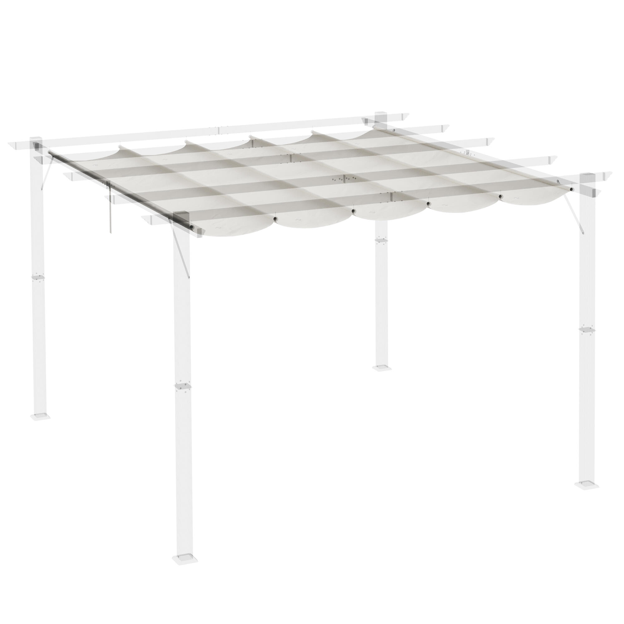Cobertura para pérgola 250x255x6 cm creme branco Outsunny 4/7