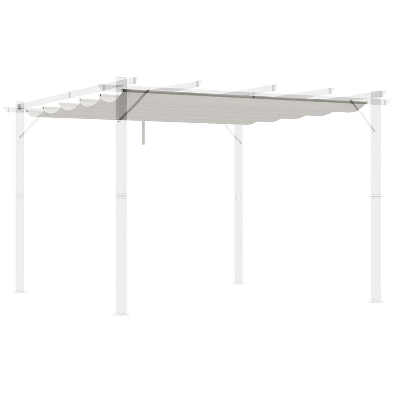 Cubierta para pérgola toldo retráctil Outsunny 250x255 cm crema