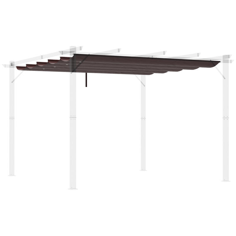 Cubierta para pérgola toldo retráctil Outsunny 250x255 cm café