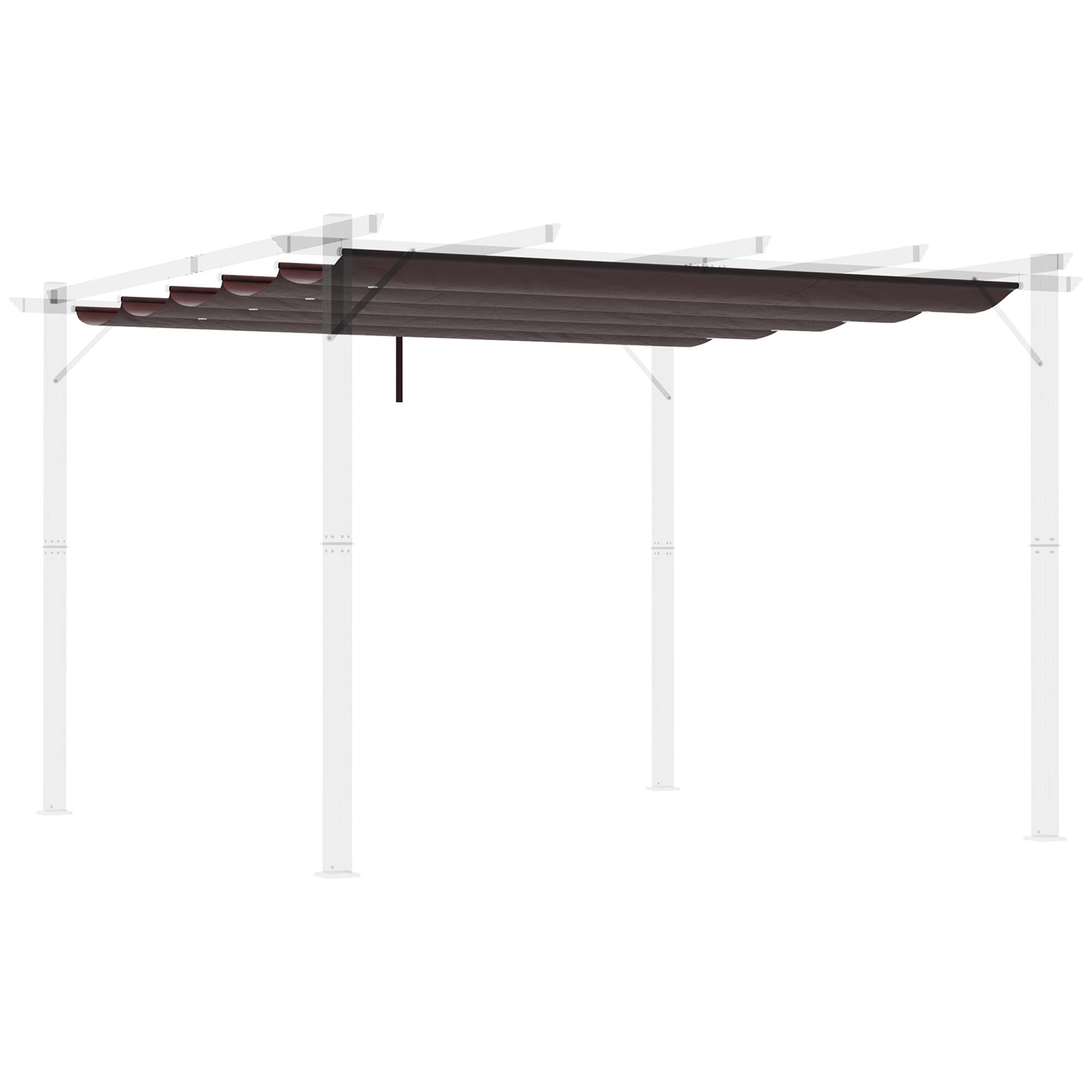 Cubierta para pérgola toldo retráctil Outsunny 250x255 cm café 1/7