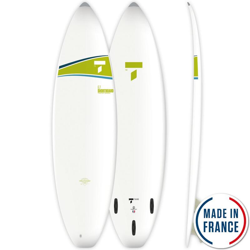 Surf rigide 6'7" Shortboard - Livré avec 3 Ailerons FCS