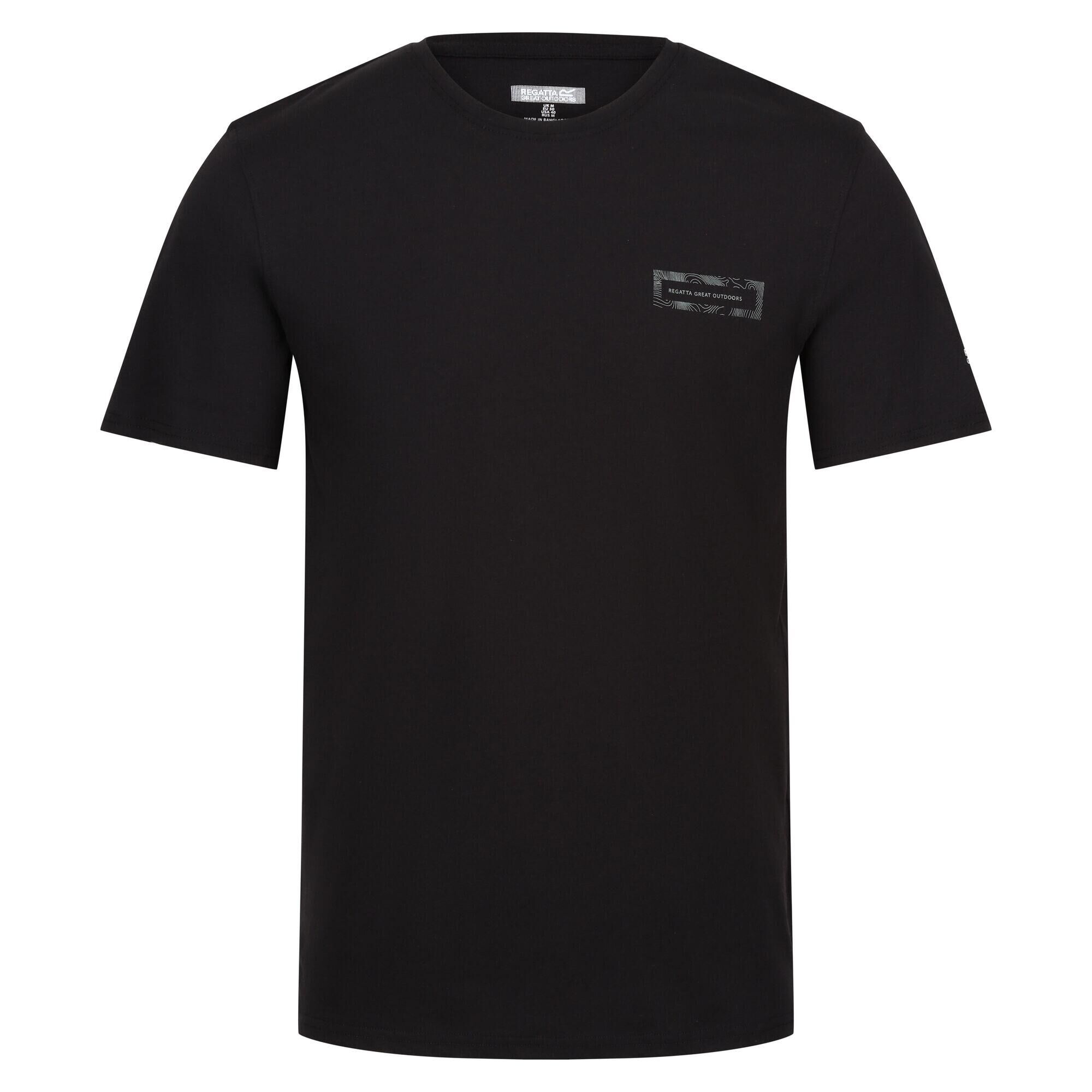 REGATTA Mens Breezed IV Back Print TShirt (Black)