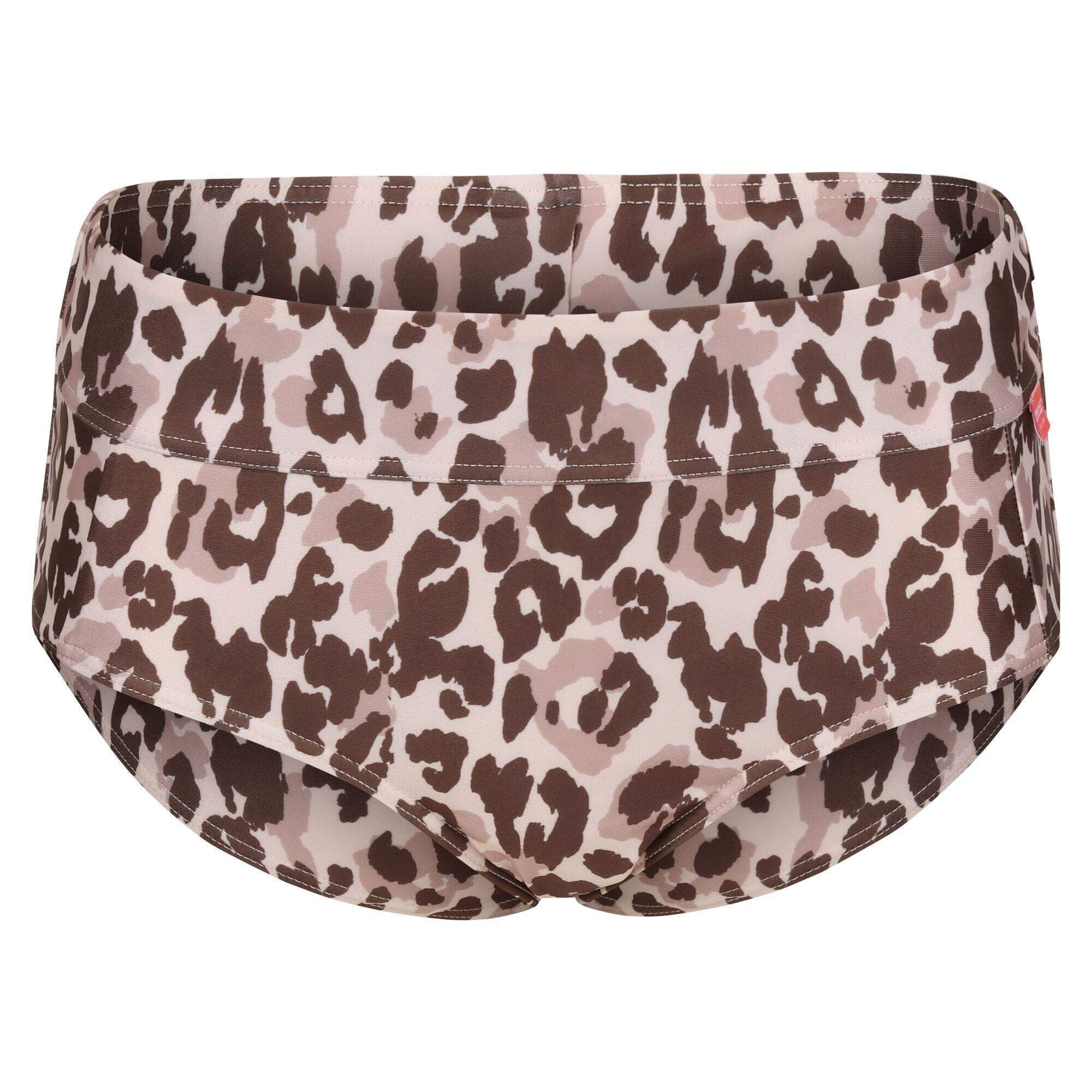 Womens/Ladies Paloma Leopard Print Swim Briefs (Brown/Beige) 1/5