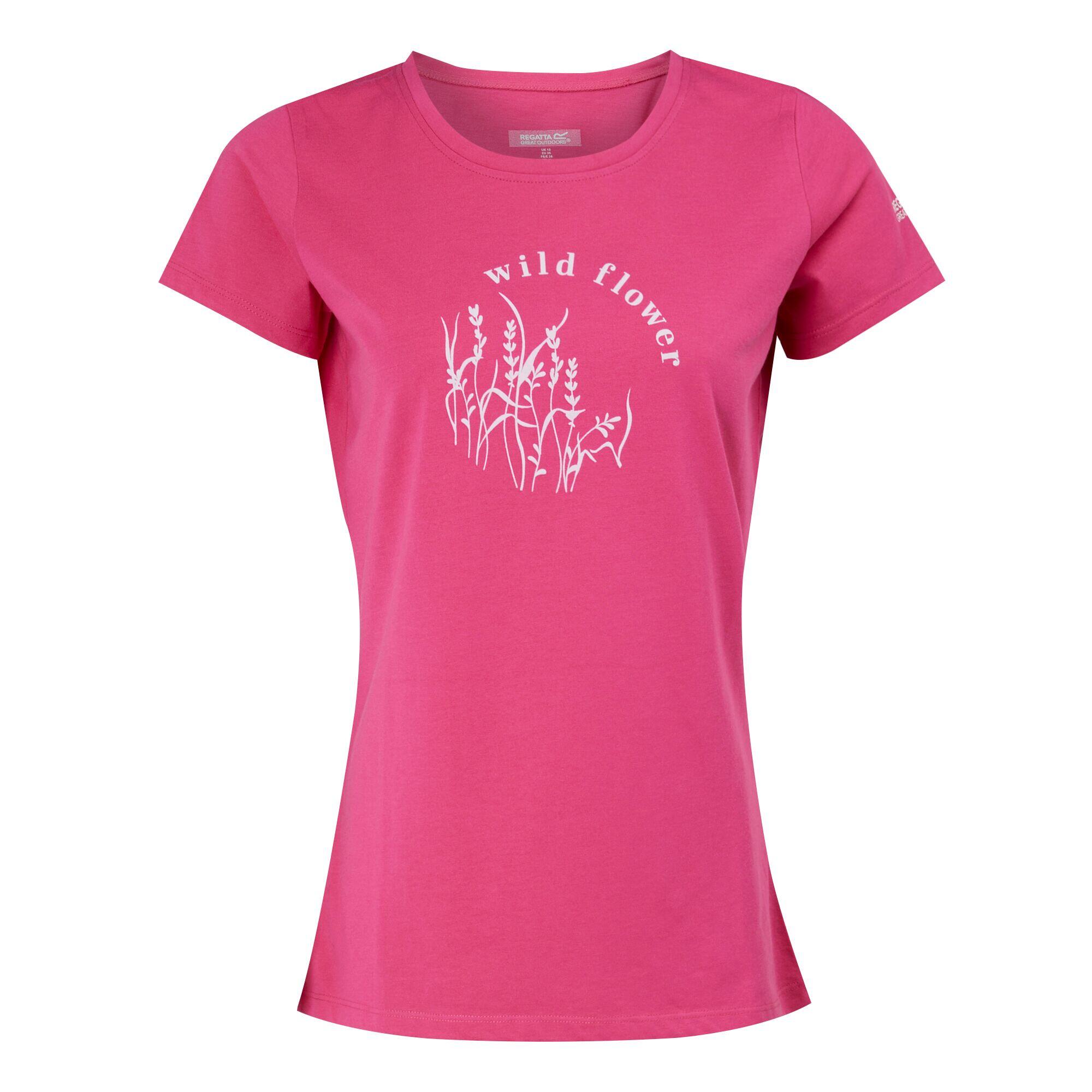 REGATTA Womens/Ladies Breezed IV Plants TShirt (Flamingo Pink)