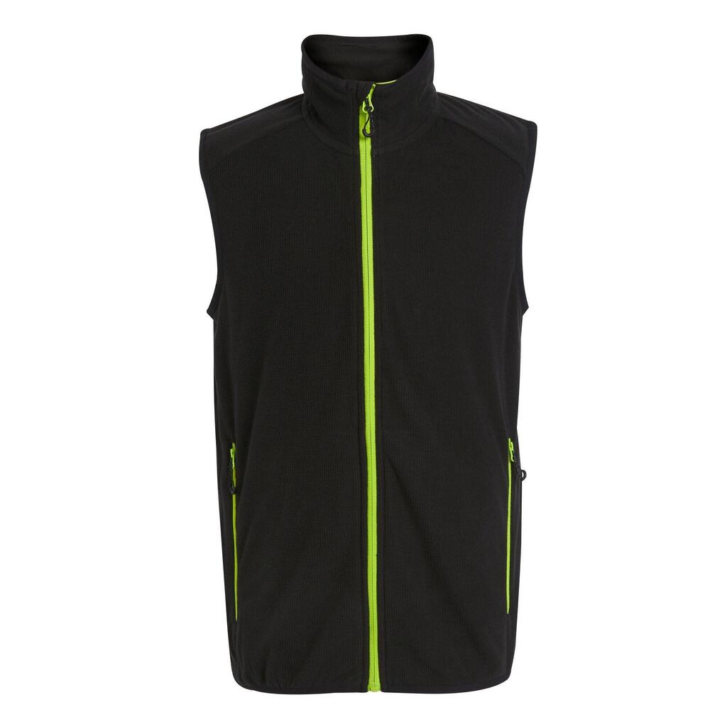 Mens Fleece Gilet (Black/Lime Green)