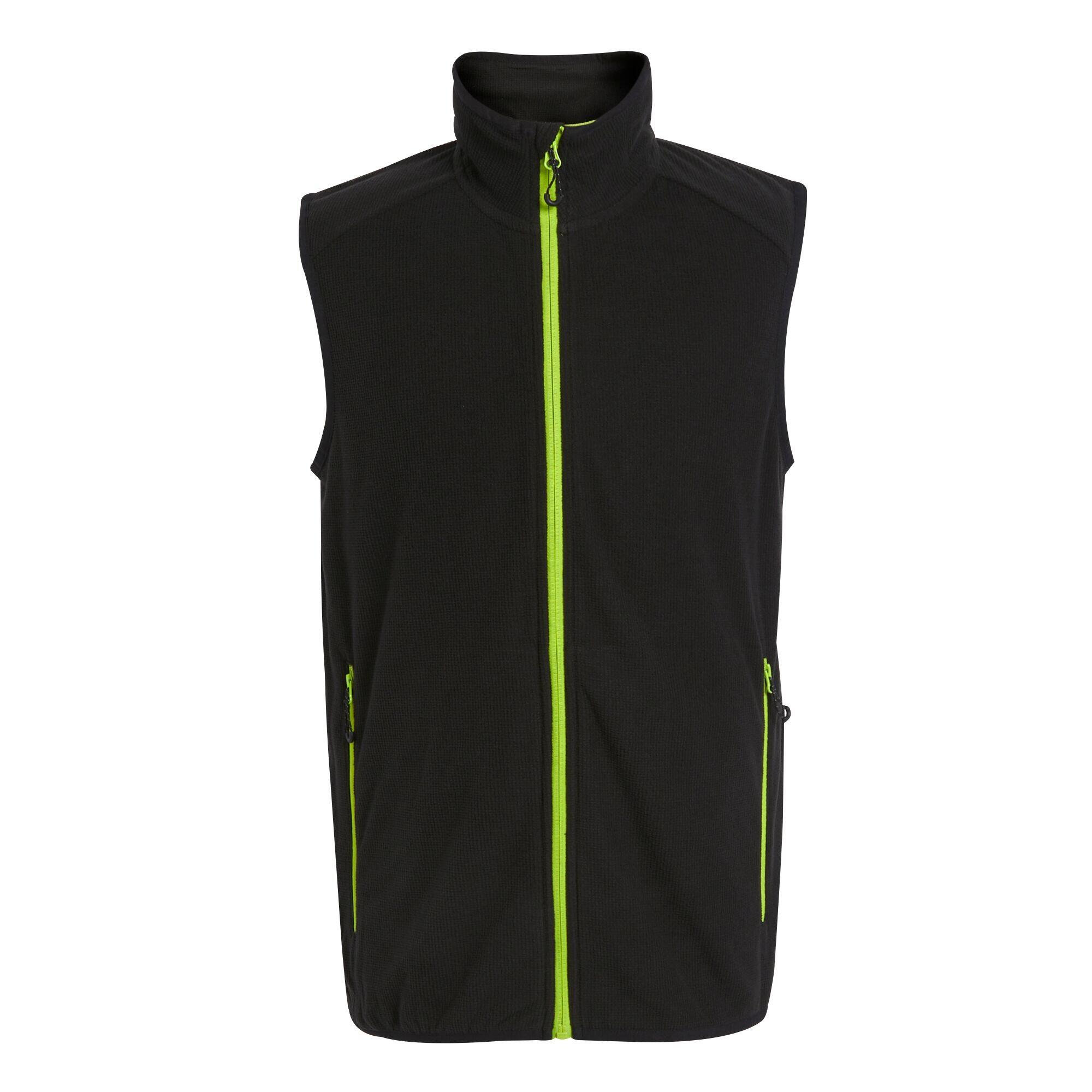 Mens Navigate Fleece Gilet (Black/Lime Green) 1/5