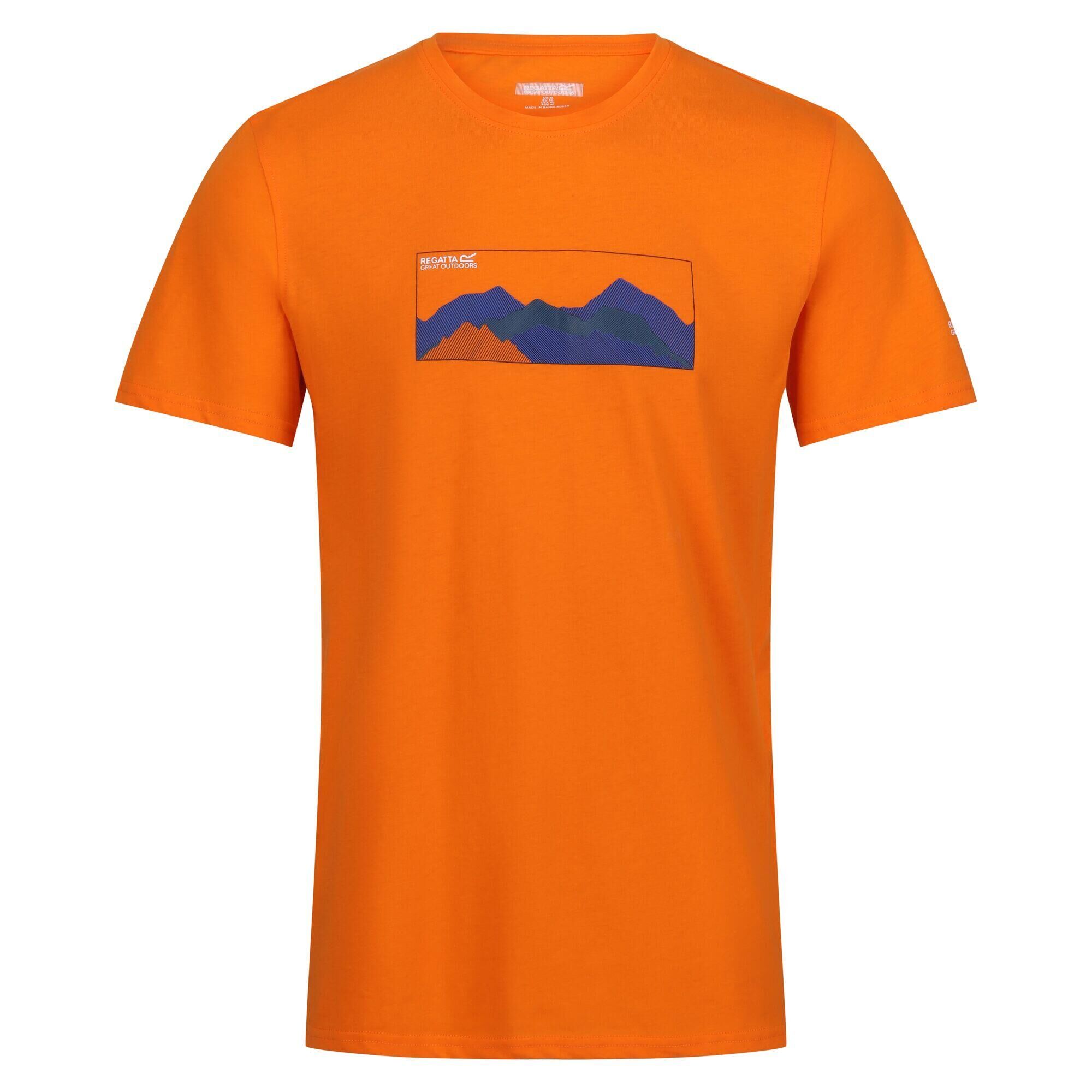 REGATTA Mens Breezed IV Mountain TShirt (Persimmon)