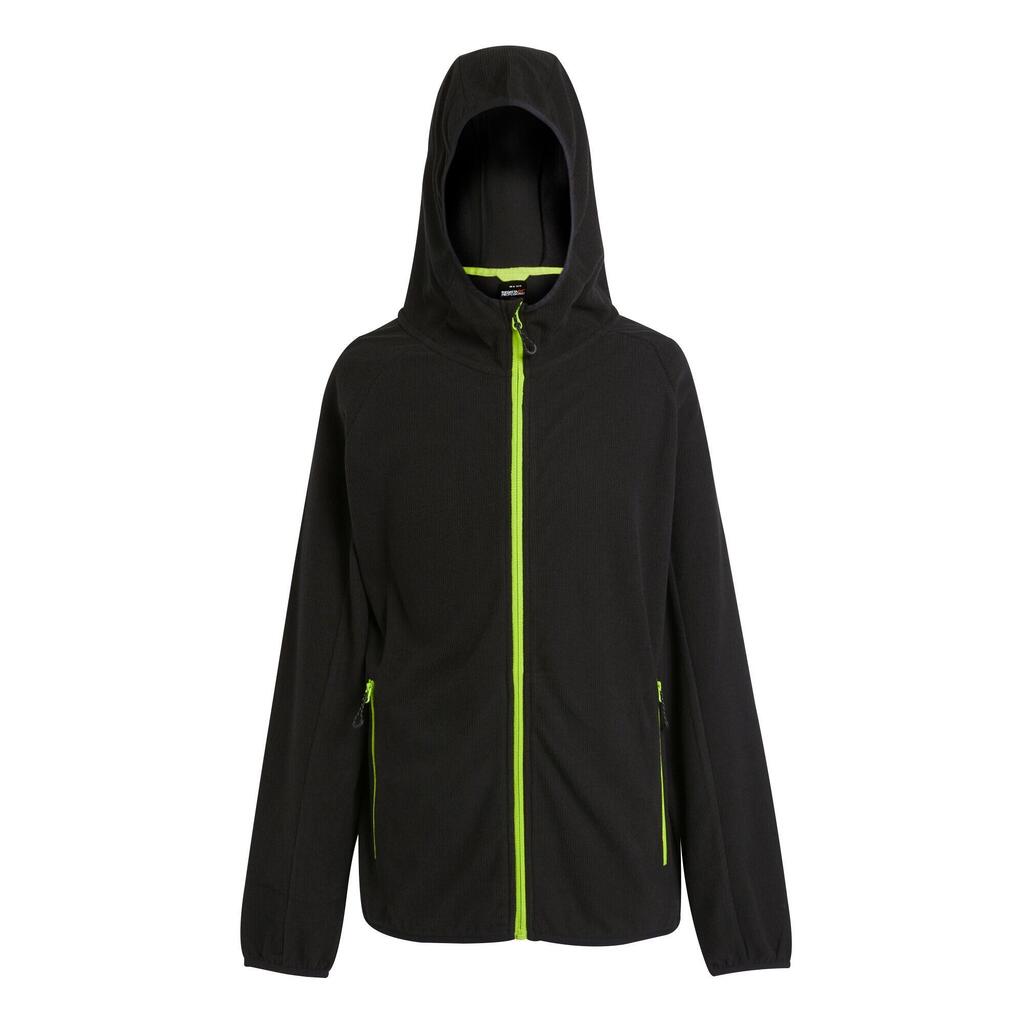 Mens Full Zip Fleece Jacket (Black/Lime Green)
