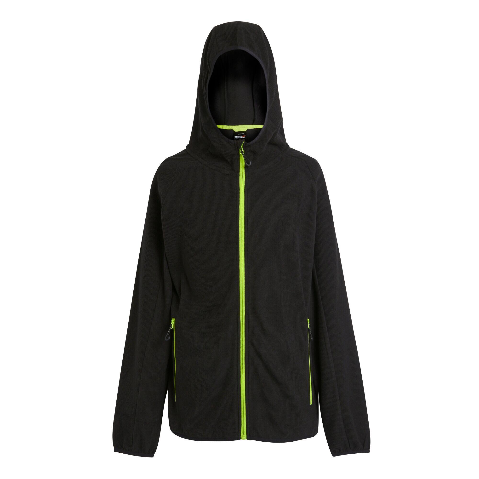 REGATTA Mens Navigate Full Zip Fleece Jacket (Black/Lime Green)