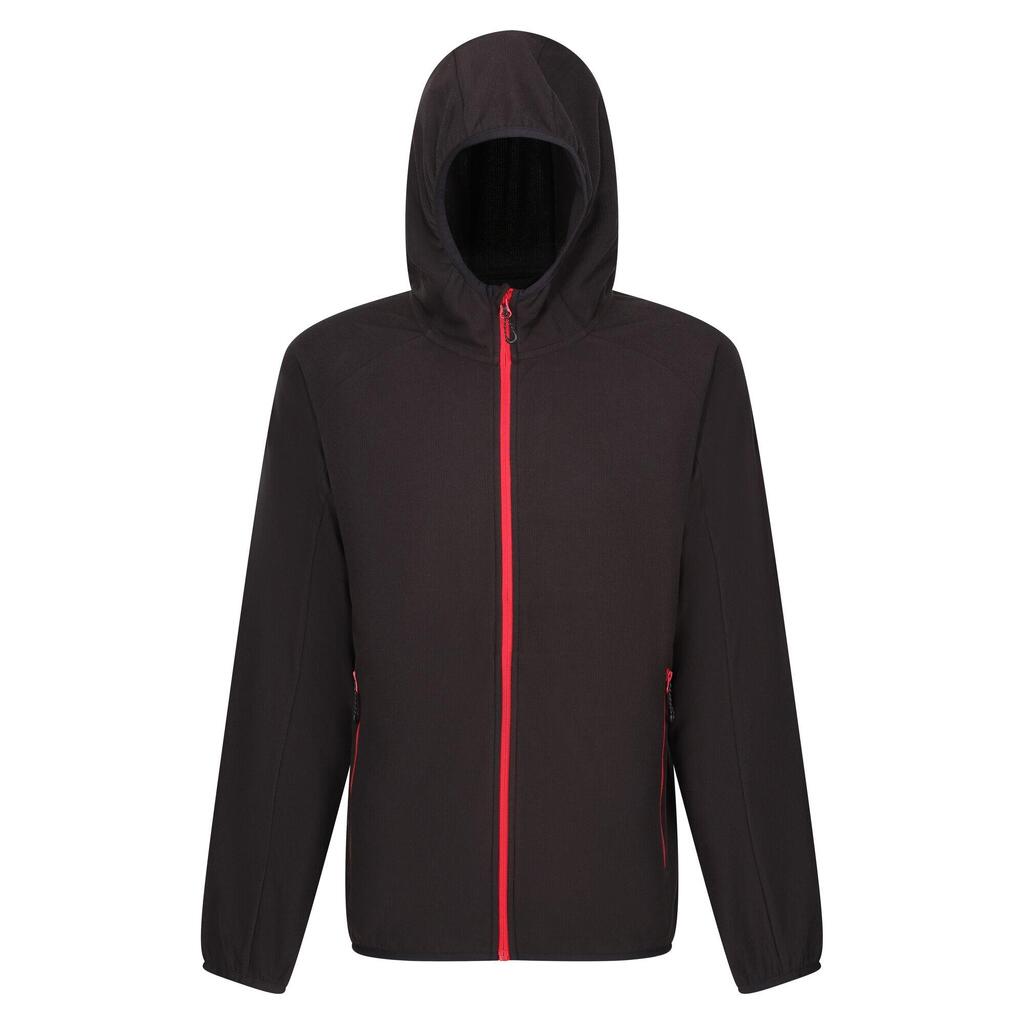 Mens Full Zip Fleece Jacket (Black/Classic Red)