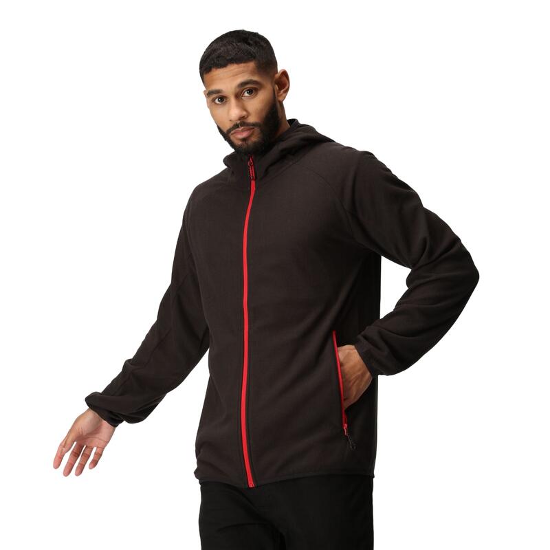 Heren Navigate Full Zip Fleecejack (Zwart/Klassiek Rood)