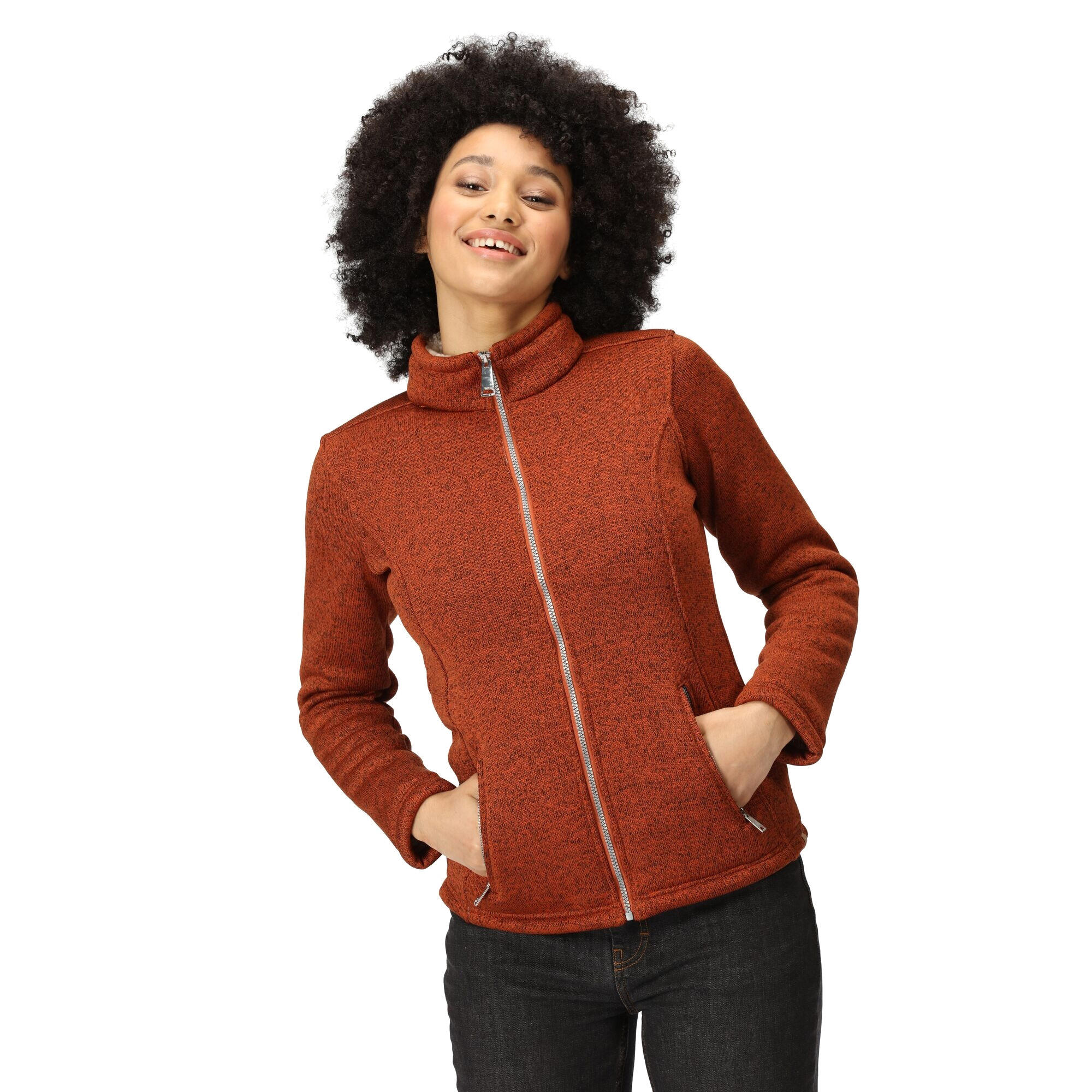 Womens/Ladies Razia II Full Zip Fleece Jacket (Burnt Copper/Light Vanilla) 4/5
