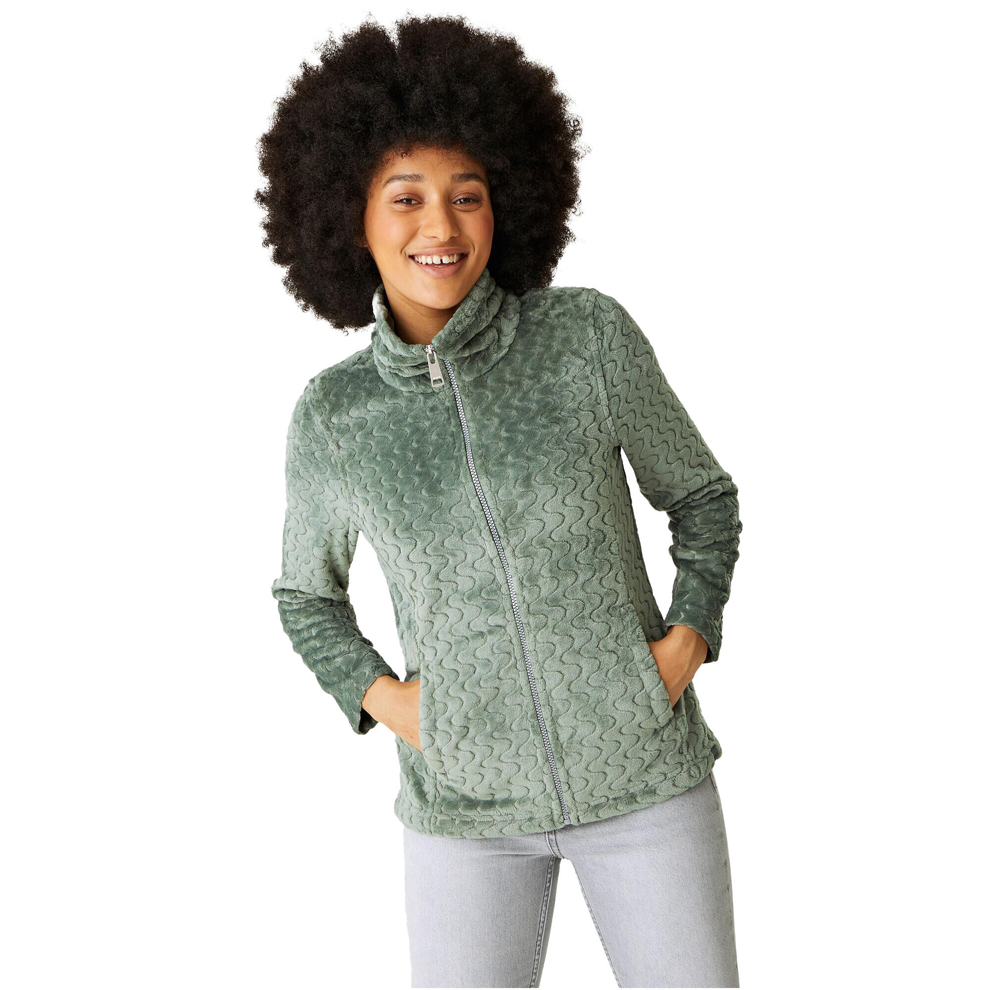 Womens/Ladies Heloise Marl Full Zip Fleece Jacket (Darkest Forest Green) 3/5