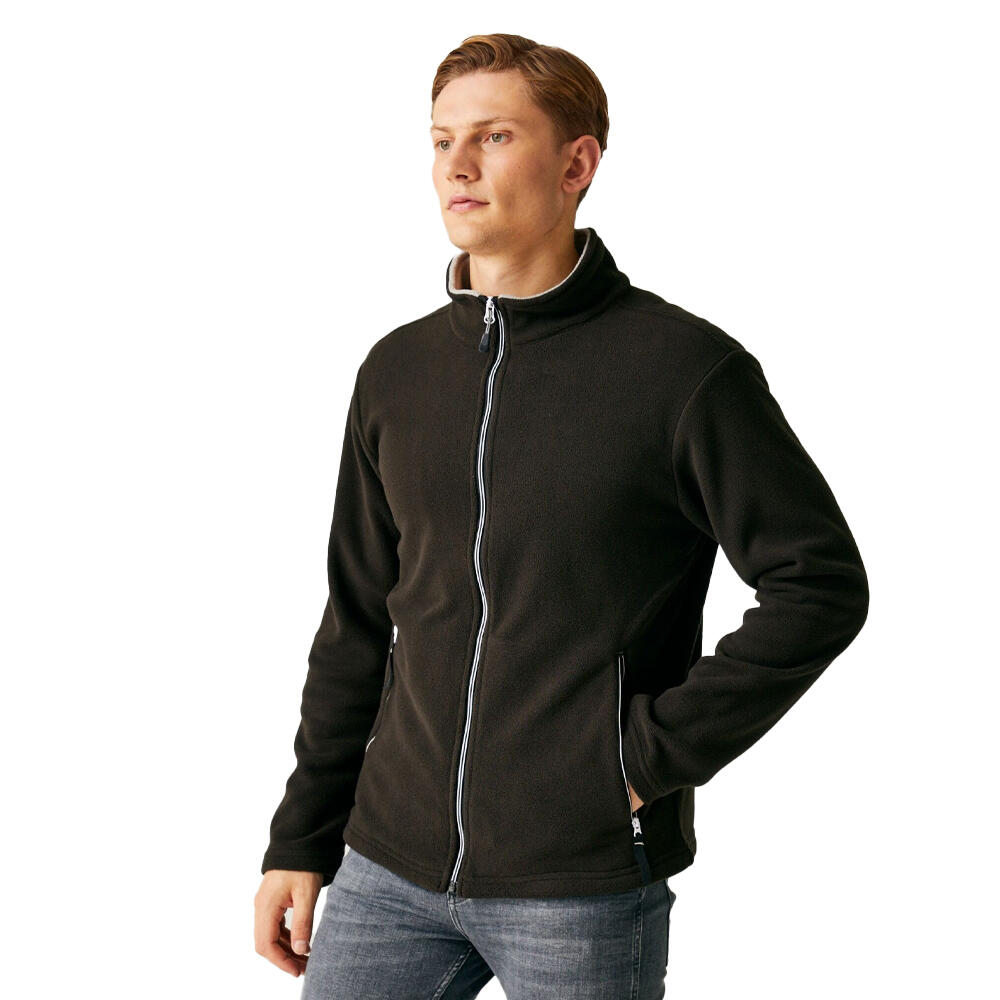 Mens Fleece Jacket (Black/Mineral Grey) 3/4