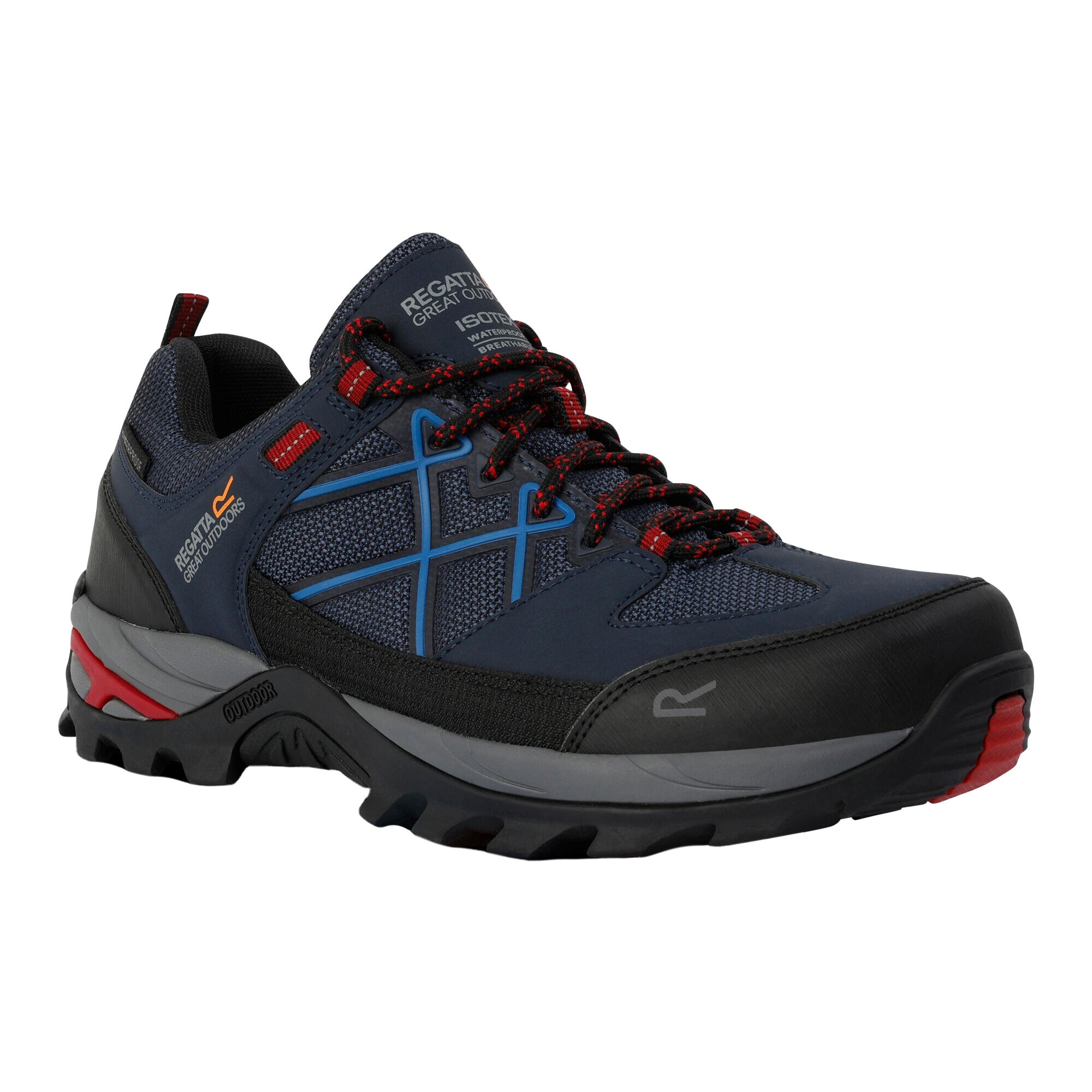 navy blue / royal red