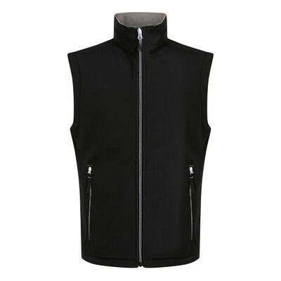 Heren softshell 2laags bodywarmer (zwart/minaalgrijs)