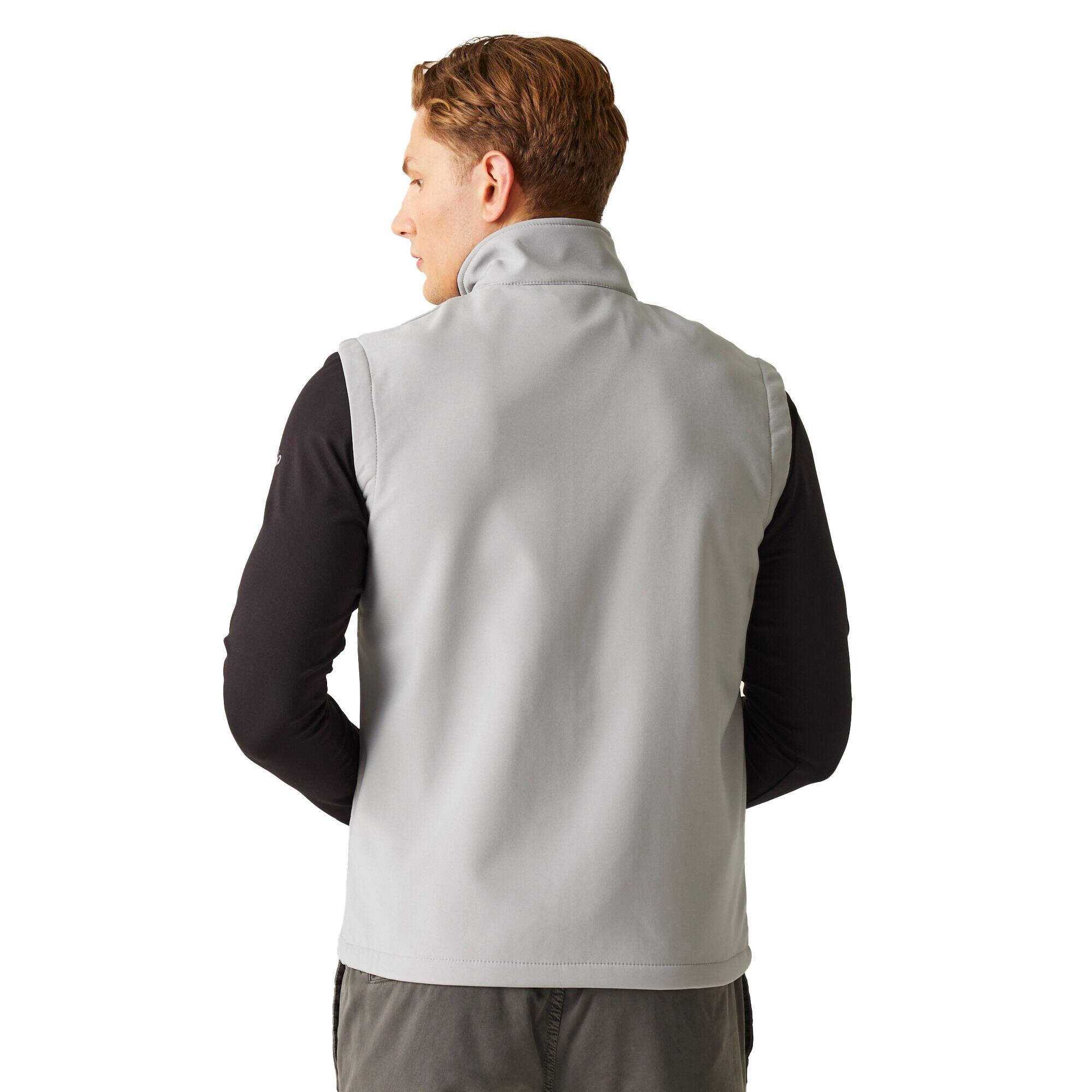 Mens Ascender Softshell 2 Layer Body Warmer (Black/Mineral Grey) 3/5