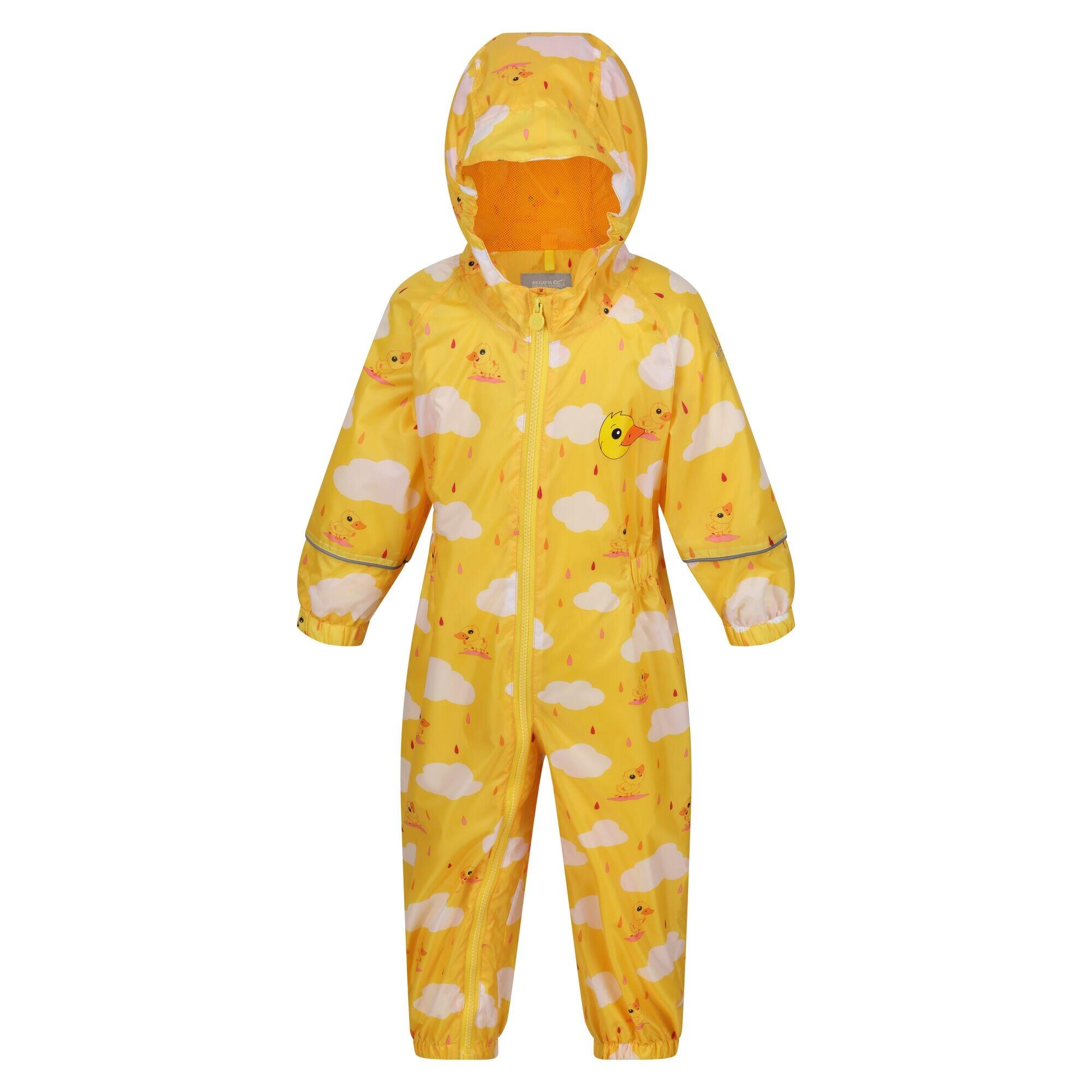 Childrens/Kids Pebbles The Duck Waterproof Puddle Suit (Sunbeam) 1/5