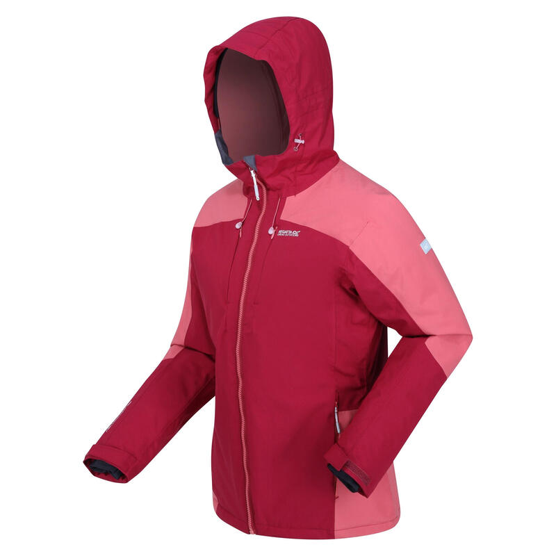 Veste imperméable HIGHTON Femme (Rouge foncé / Corail clair)